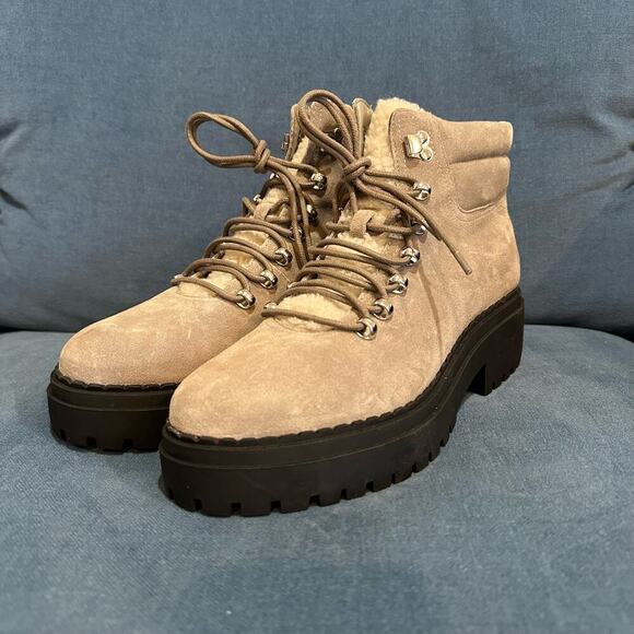 NEW Marc Fisher LTD Grey Suede Leather Nairy Hiking Boots, Sz 9.5M (JJ) - Picture 5 of 11